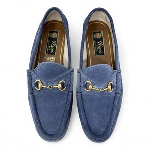 Gucci Horsebit 1953 Loafers Blue Suede Leather Size 36 Fits 6.5 Made in Italy